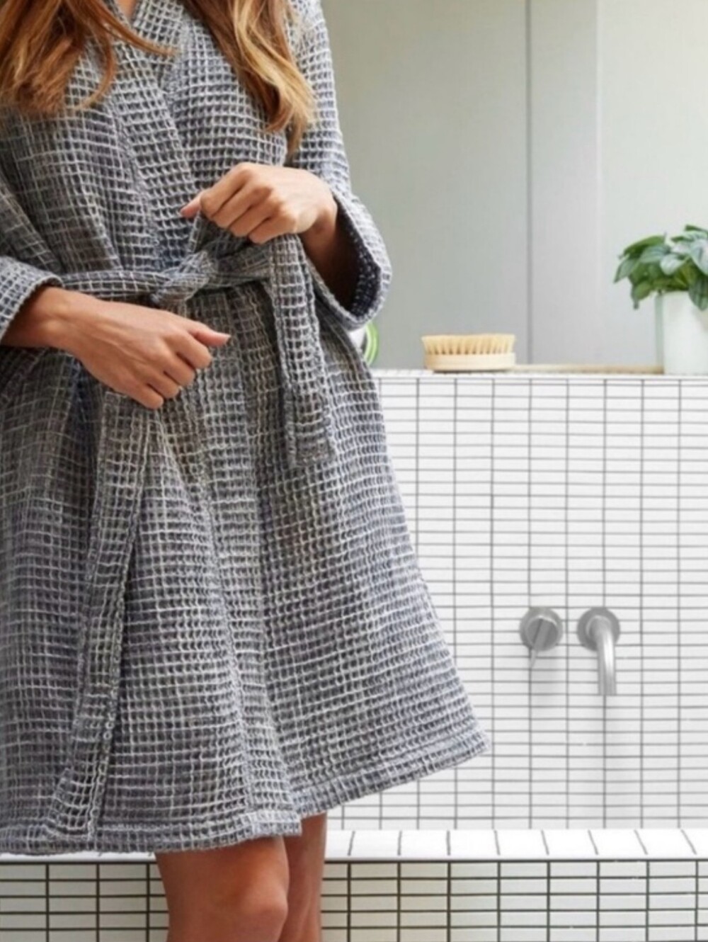 Parachute Waffle Robe Grey Size Medium